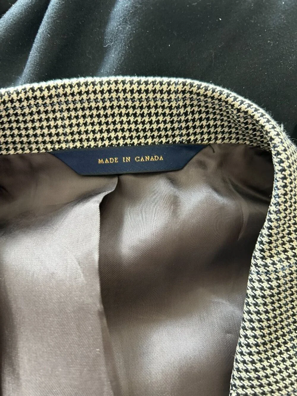 Brooks Brothers 38S Sport Coat Blazer Silk Wool Houndstooth Blue Thread Made Can
